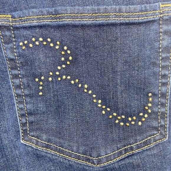 ROCK & REPUBLIC Jeans Denim Low Rise Rhinestone Pockets Womens 6 Dark Wash Blue - Picture 11 of 12